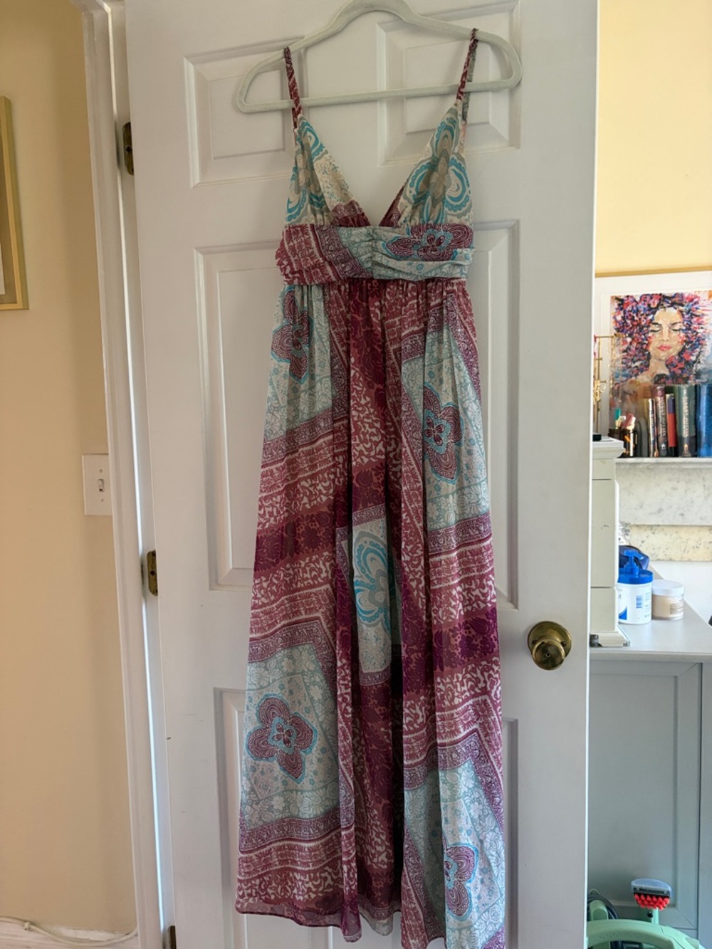 Boho Patterned Maxi Dress - Size XS